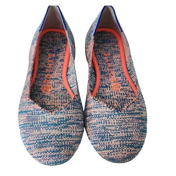 Rothy's Turquoise Melange Space Dye Flats Size 7.5 Rare - Picture 1 of 6